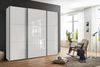 Schwebetürenschrank Kleiderschrank 3-türig 250 cm Vollausstattung Glasfront Weiß Bild 3