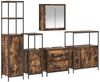 vidaXL Badezimmermöbel-Set mit Regal mit Tür 5 pcs Braun Holzwerkstoff 3328371 Bild 2