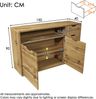 Merax 150cm Kommode, Sideboard in Eicheoptik mit offenem Fach, 2 Türen, 4 Schubladen, höhenverstellbaren Einlegeböden, Softclose‑Metallscharniere und Kippsicherung, Aufbewahrung Bild 4