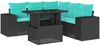 vidaXL 6-teiliges Gartensofa-Set mit Kissen, schwarzes Polyrattan 3269157 Bild 2