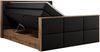 Doppelbett, Boxspringbett mit zwei Multipocket-Matratzen und ein Topper, Bettkästen, Eiche Wotan Holzrahmen, genähtes Kopfteil und Front - ALBERO 2 KING DUO - 120 x 200 cm - Schwarz Kunstleder - H3 Bild 5