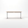 Rheinland Möbel Statio Schreibtisch 160x80 cm höhenverstellbar ±10 mm in Nussbaum – großzügiger Bürotisch für Homeoffice & Büro, gerader Fuß, Kabelwanne, einfache Montage, FSC® zertifiziert Bild 2