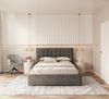 FDM Polsterbett Bettrahmen Bettgestell 90x200, 120x200, 140x200, 160x200, 180x200cm (MADE IN EU - mit hochwertigem Velours Bezug, Bettrahmen, Bett, Optional mit Matratze bestellbar, mit großen gepolsterten Kopfteil, mit Bettkasten zum aufklappen), Meta... Bild 5