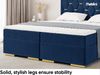 MEBLINI Boxspringbett mit Bettkasten - 200x200 - H3/Blau Samt - Versal - Gepolstert Doppelbett mit Matratze und Topper - Polsterbett mit Stauraum - Bett mit Kopfteil - Stauraumbett Bild 5