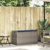 vidaXL Outdoor-Sitzbank mit Stauraum und Kissen Grau 100 cm 4104067 Bild 2