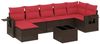 vidaXL 8-teiliges Gartensofa-Set mit Kissen, braun, Polyrattan 3220493 Bild 2