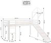 Hochbett mit Matratze 90x200 cm Turm Rutsche Stockbett Kinderbett Leiter Holz Kiefer Vorhang pink Lattenrost Bild 3