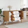 vidaXL Sideboard OLDEN Weiß und Braun 114x43x73,5 cm Massivholz Kiefer 358599 Bild 4