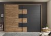 Schwebetürenschrank >LINEA< inkl. Passepartout, Bartex Eiche Dekor / Graphit - 280x215x60 (BxHxT) Bild 2
