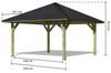 Pavillon-Set Holm 1 mit Rechteckschindeln schwarz, 359x359 cm CLASSIC kdi, Karibu Bild 3