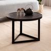 Couchtisch Mango Massivholz Rund 58x58x40cm Metall Schwarz Industrial Design Bild 2