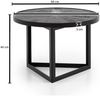 Couchtisch Mango Massivholz Rund 58x58x40cm Metall Schwarz Industrial Design Bild 4
