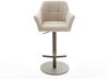 Barstuhl Yulo-Flex Webstoff Soft Beige Drehfuß höhenverstellbar Metall Titanfarben Bild 2