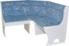 Kleine Eckbankgruppe "Anja 1W", weiß / Stoff blau mit Blumendessin Bild 2