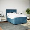 vidaXL Boxspringbett mit Matratze Blau 140x190 cm Samt 3290922 Bild 3