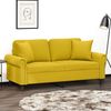 vidaXL 2-Sitzer-Sofa mit Zierkissen Gelb 140 cm Samt 3200951 Bild 1