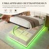 LVHOM Polsterbett 90x200cm mit LED und USB, Einzelbett mit Hydrauliksystem, Stauraumbett Samtstoff, Bettgestell Massiv, Boxspringbett, Beige Bild 5