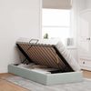 vidaXL Ottoman Bettgestell mit Speicher Hellgrau 100 x 200 cm Samt 3442862 Bild 4