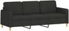 vidaXL 3-Sitzer-Sofa Schwarz 180 cm Stoff 359490 Bild 2