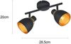 Deckenstrahler PUNCH 2-flammig Schwarz Gold mit Drahtgeflecht, Breite 28cm Bild 3