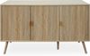 IDIMEX Sideboard ALMA, Kommode 120 cm mit 3 Türen und Lamellenfront aus MDF Eiche Finish Bild 3