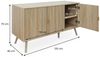 IDIMEX Sideboard ALMA, Kommode 120 cm mit 3 Türen und Lamellenfront aus MDF Eiche Finish Bild 4