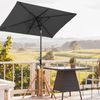 Sekey 200 × 125 cm Sonnenschirm, Rechteckig mit Halterung, Sonnenschirmhalter für Balkon, Kippbar UPF 50+, Grau Bild 2