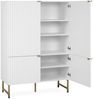 Finori Edinburgh 53A Highboard, weiß | Highboard für Wohnzimmer | Maß: B x H x T ca. 100 x 142 x 40,5 cm | Highboard mit 4 Türen (2x groß und 2x klein), 6 Einlegeböden und 2 Kunstruktionsböden Bild 5