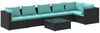 vidaXL 7-tlg. Garten-Lounge-Set mit Kissen Poly Rattan Schwarz 3101721 Bild 2