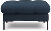 Micadoni Hocker Mamaia 1-Sitzer Strukturierter Stoff Neve Blau schwarze Beine Bild 2