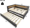 Merax Kinderbett, Doppelbett, Jugendbett, Daybett, Tagesbett, Schlafsofa, 140*200cm , Bett mit LED, USB + TYPE-C, Leinen, Grau Bild 4