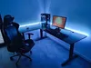SyberDesk Gaming Eckschreibtisch V2 LED, 197 x 132 cm, RGB Gaming Tisch L-Form, USB-HUB, Kabelmanagement, L-förmiger Computertisch, (links, schwarz) Bild 3