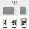 HOMCOM Sitzbank mit Stauraum faltbar Polsterbank mit Samtoptik (Sitztruhe, 1-St, Truhenbank), für Wohnzimmer Schlafzimmer Flur 76 x 38 x 38 cm, Dunkelgrau Bild 3