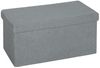 HOMCOM Sitzbank mit Stauraum faltbar Polsterbank mit Samtoptik (Sitztruhe, 1-St, Truhenbank), für Wohnzimmer Schlafzimmer Flur 76 x 38 x 38 cm, Dunkelgrau Bild 2