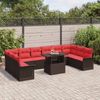 vidaXL Sofa Set mit Kissen 11 pcs Braun Poly-Rattan 3348360 Bild 3