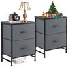 IDEASY Schubkastenkommode Schminktisch, Nachttisch, Kommode (2er-Set) mit 2 Stoffschubladen (Schnellmontagemöbel, Metallrahmen, Stoffschrank, Geeignet für Schlafzimmer Büro Garderobe Eingang Flur Kinderzimmer), Kleiderorganizer mit Griffen Lagerschrank... Bild 2