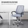 Bürostuhl HWC-L44, Schreibtischstuhl Computerstuhl, ergonomische Rückenlehne, Netzbezug Stoff/Textil ~ grau Bild 3
