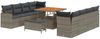 vidaXL Gartensofa-set mit Kissen 12 pcs Grau Poly-Rattan 3364978 Bild 2
