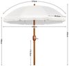 Yaheetech Sonnenschirm ∅215/242cm, Gartenschirm mit Quasten & Kurbelsystem für Außenbereich, Neigbar Bild 4