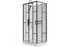 Vente-unique - GAVILA Duschkabine MetallGlas SchwarzWeiß - B 80 cm x H 200 cm x L 110 cm Bild 3