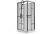 Vente-unique - GAVILA Duschkabine MetallGlas SchwarzWeiß - B 80 cm x H 200 cm x L 110 cm Bild 2