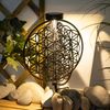 LED Solarleuchte, Lebensblume, silber-antik, rund, H 41 cm Bild 5