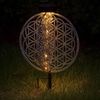 LED Solarleuchte, Lebensblume, silber-antik, rund, H 41 cm Bild 3