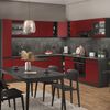 Eckküche R-Line Rot 257 x 46 cm J-Shape, ohne Arbeitsplatte Vicco Bild 4