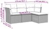 vidaXL 4-tlg. Garten-Sofagarnitur mit Kissen Schwarz Poly Rattan 3249374 Bild 3
