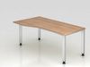 Schreibtisch QS18 4Fuß eckig 180x100 / 80cm Nussbaum Gestellfarbe: Silber Bild 3