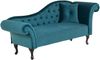 Chaiselongue Samtstoff blau rechtsseitig LATTES Bild 4