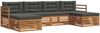 vidaXL Sofagarnituren 6 pcs Natur und Anthrazit Massivholz Akazie 3373882 Bild 2