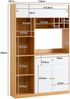 Merax 180cm Küchenschrank, Küchenbuffet mit LED Buffetschrank, Mehrzweckschrank, mit einer Schublade, drei Türen und Regalen zur Aufbewahrung von Besteck, Weiß+Natural Bild 4