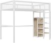 Bett 140x200 cm Hochbett mit Kleiderschrank und Leiter aus Metall – platzsparendes Kinderzimmer-Design Bild 4
